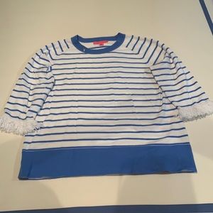 Lilly Pulitzer 3/4 sleeve sweater with fringed sleeves